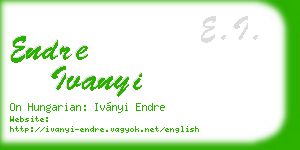 endre ivanyi business card